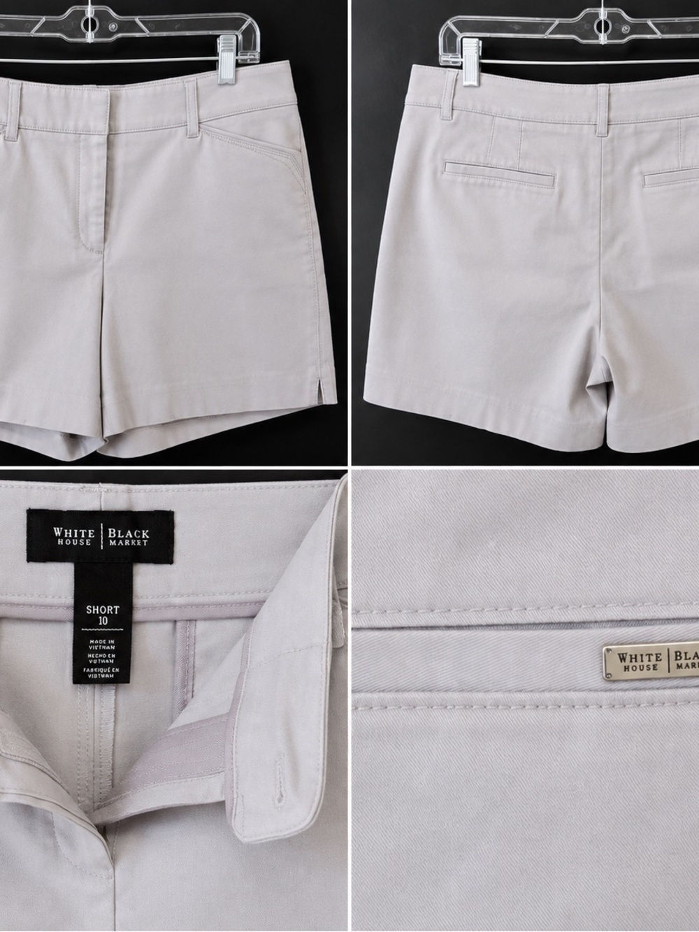White House Black Market Light Gray Tailored Shorts